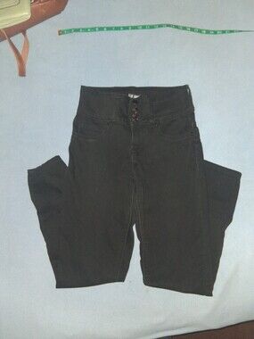 Blue Sky Black High-Rise Women’s Jeans with Button Front